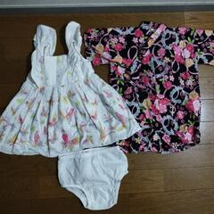 【6-12ヶ月/80】夏服セット、浴衣ロンパースの画像