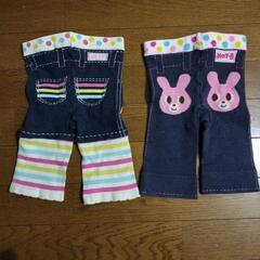 【80】ミキハウス ホットビスケッツパンツ2枚セットの画像