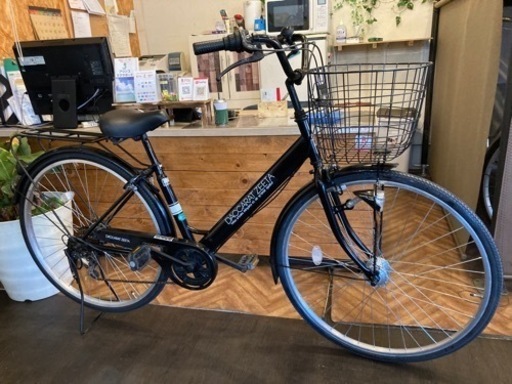 【訳あり！前後タイヤ・後輪チューブ新品！】LEDオートライト　7段変速　27インチ自転車　ブラック