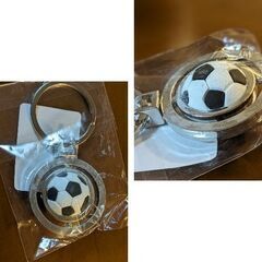 3D回転サッカーボールキーホルダー（新品）おすすめの画像