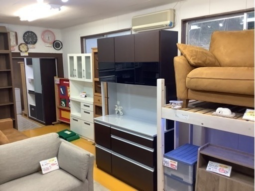 【リサイクルサービス八光】幅117.5㎝　松田家具　小平 40 エッセンス レンジ ダーク 食器棚