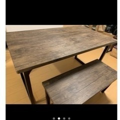 週末最終値下げ⭐︎12000→5000円カフェ風ダイニングテーブル&ベンチイスの画像