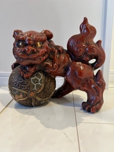 玉乗り獅子　骨董品