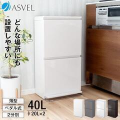 ゴミ箱 2段 ワイド 40リットル ペダル アスベル