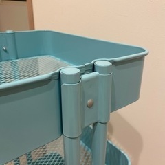 【受渡者決定済】キッチンワゴン　キャスターワゴン　ターコイズの画像