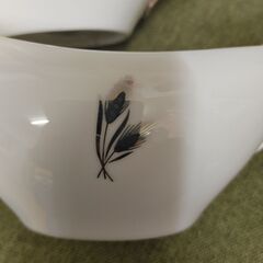 深川製磁 銀彩竹林 竹 陶器 麦穂図 有田焼 ソースポット 超レトロ 食器 まとめて2個の画像