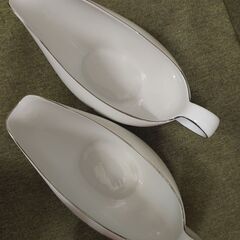 深川製磁 銀彩竹林 竹 陶器 麦穂図 有田焼 ソースポット 超レトロ 食器 まとめて2個の画像