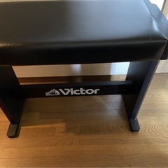 エレクトーンの椅子　ブラック Victor 縦約32x横約69x高さ約55cm 木製【現状品】の画像