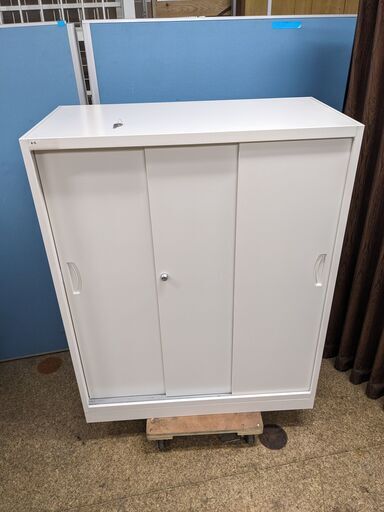 生興 クウォール 3枚引戸書庫 内筒交換錠 RW45-310S オフィスキャビネット 収納家具 上下兼用 3段