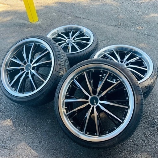 【ご成約済】バリ山タイヤセット❣️19インチ アネーロコラソン シャルマン 4本 前後異形