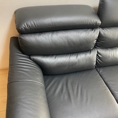 左カウチソファー　ブラックの画像