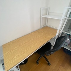 デスク チェア セット 机 椅子  収納ラック付きの画像