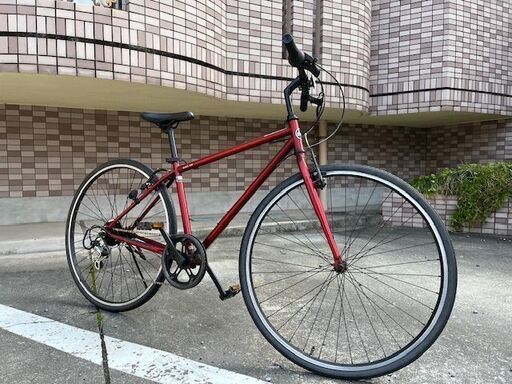 格安クロスバイク　マットワインレッド 　700c　６速