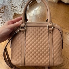 【美品】GUCCI マイクログッチ シマレザー 2way ハンドバッグの画像