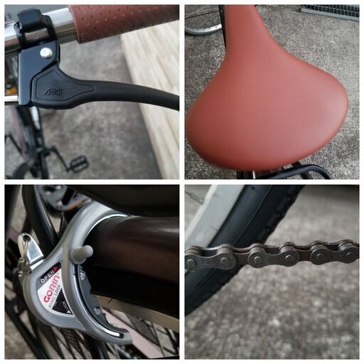中古LEDオートライト6段変速自転車★26インチ★ブラック※注※配達地域限定★ ◇ディバインBAA LEDオートライト 軽快車 26インチ 6段