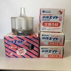 観賞魚飼育セット《ガラス水槽、濾過材、めだか産卵床》Dの画像