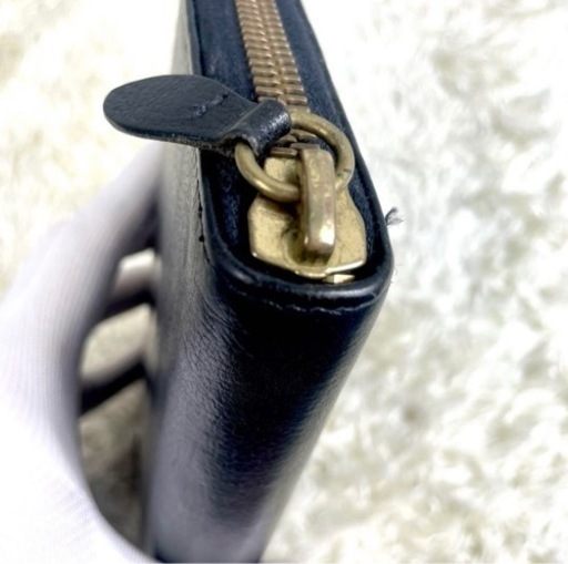 （中古）IL BISONTE   長財布　オーガナイザー　黒