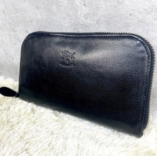 （中古）IL BISONTE   長財布　オーガナイザー　黒