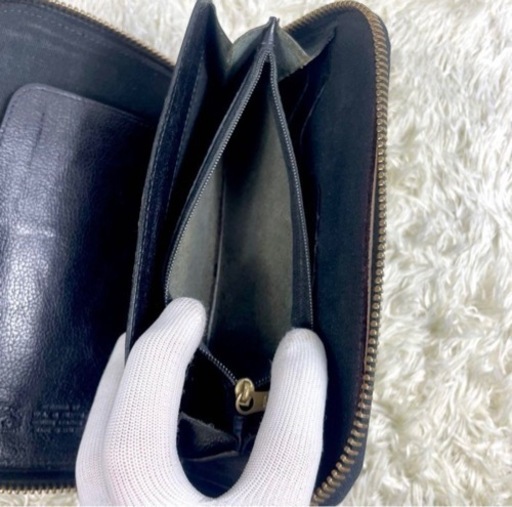 （中古）IL BISONTE   長財布　オーガナイザー　黒