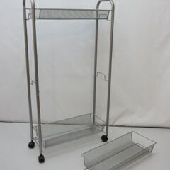stp-2421　メッシュワゴン3段　キャスター付　組み立て式　マルチワゴン　バスケットワゴン　キャスター付きワゴン　キッチンワゴン　すき間収納　台所　収納の画像