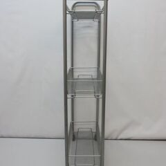 stp-2421　メッシュワゴン3段　キャスター付　組み立て式　マルチワゴン　バスケットワゴン　キャスター付きワゴン　キッチンワゴン　すき間収納　台所　収納の画像