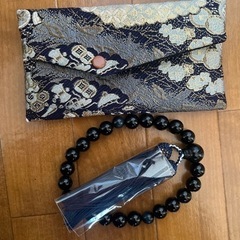急募！西陣織高級金襴　オニキス 12mm 数珠ブレスレット入りの画像