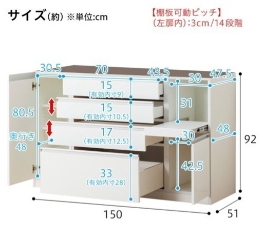 【ニトリ】キッチンボード 150サイズ★1年使用★美品