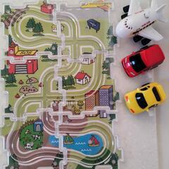 飛行機＋車2台＋パズルレール　セット