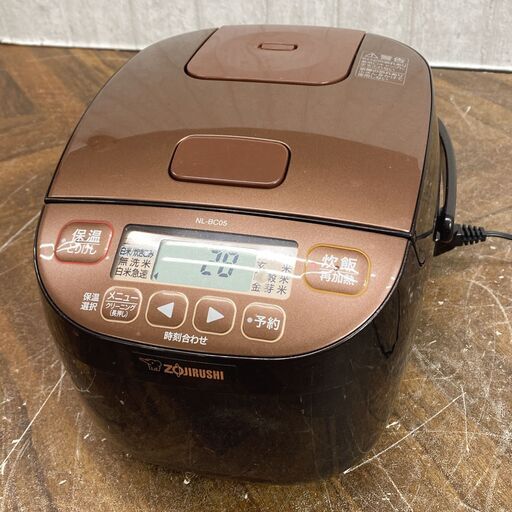 象印マホービン/ZOJIRUSHI マイコン炊飯ジャー 極め炊き NL-BC05 3合炊き ブラウン 2019年製 動作確認済 24b菊-