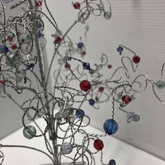 ▼【アクサリーツリー　シルバー塗装　高さ40㎝　オブジェ　置物　】（NF240214）515-132の画像