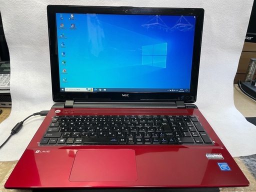 NECの赤いノートパソコン Winows10モデル 最新Office2021付き 程度良好
