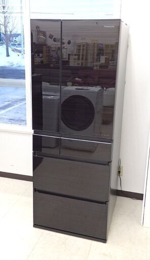 北海道 千歳市/恵庭市 動作品 Panasonic/パナソニック 6ドア冷蔵庫 NR-F606HPX-T 2020年製 アルベロダークブラウン 600L パーシャル搭載 はやうま冷凍 はやうま冷却