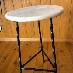 アイアンチェア　スツール　丸イス　新品　木　鉄