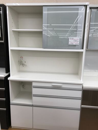 ★ジモティ割あり★ 松田家具 食器棚 ホワイト H206×W117×D49 クリーニング済み KJ4334