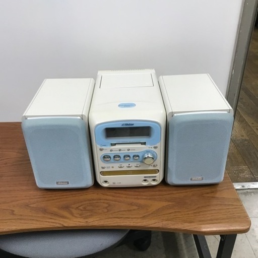 O2402-365 Victor UX-QX1 ミニコンポ CD MD カセット 再生のみ確認済み リモコン無し キズ汚れ有り