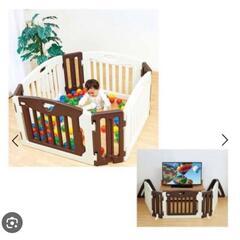 (取引中)日本育児　キッズパーティション　キッズランド2wayショコラ