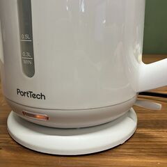 電気ケトル（1.0L・コーナンオリジナル PortTec OKE-100）ホワイト・2022年製の画像