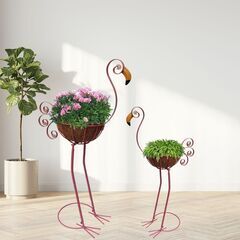 植木鉢 フラワーバスケット プランター 2個セット ピンク 曲線...