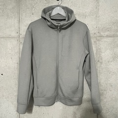 【UNIQLO】ドライストレッチスウェットジップパーカー グレー...