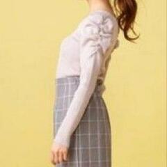 【美品】ミーア ペプラム チェックスカート グレーの画像