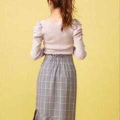 【美品】ミーア ペプラム チェックスカート グレーの画像