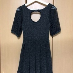 【dazzlin】袖シースルー　秋冬向け　フレアーワンピースの画像