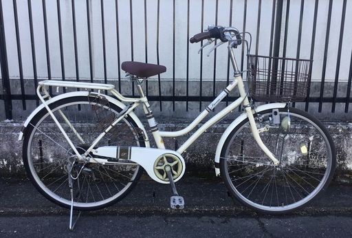 ＜整備・良品＞シティサイクル・26インチ自転車・外装6段変速・鍵付き