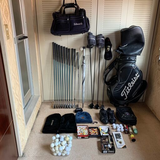中古ゴルフクラブ・アイアン、パターフルセット・キャディバッグ他　一式