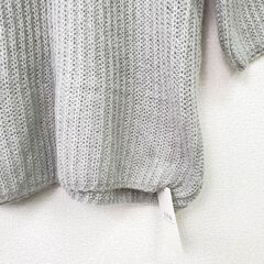 【おみせっち】新品タグ付 fifth ゆったりシルエット 膝丈ニットワンピース 畦編み Mサイズ ライトグレー レディース 秋冬 フィフスの画像