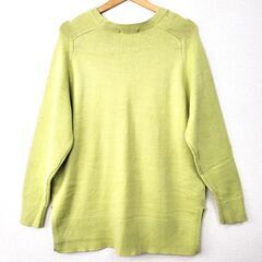 【おみせっち】美品 AMERICAN HOLIC ラグラン前後差ニットチュニック Fサイズ イエロー ☆やわらかニット☆ レディース アメリカンホリックの画像