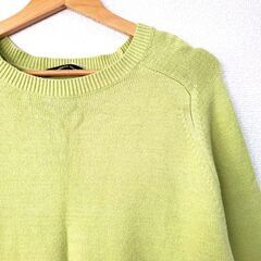 【おみせっち】美品 AMERICAN HOLIC ラグラン前後差ニットチュニック Fサイズ イエロー ☆やわらかニット☆ レディース アメリカンホリックの画像