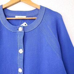 【おみせっち】極美品 PAGEBOY クリスピードルマンカーディガン Fサイズ パープル ☆もちもち素材☆ 丸みシルエット レディース ページボーイの画像