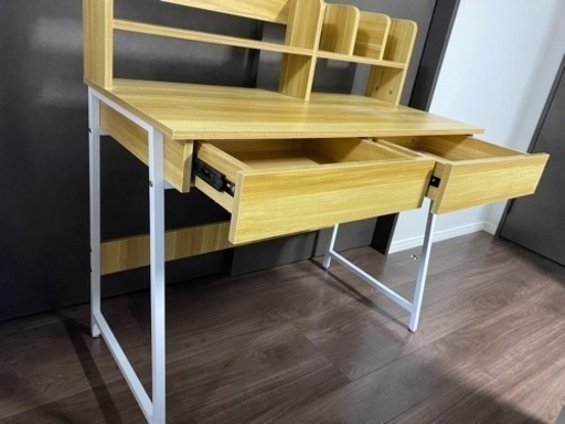 梱包式❗️新品❗️ 引き出し付き❗️デスク ラック付き ワークデスク学習デスク パソコンデスク 