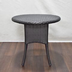 【ヤ取終了9/2】≪zyt1337ジ≫ 人工ラタン ガーデンテーブル エクステリア/ガーデニング/テラス/リゾート/アジア/丸テーブル/机 50908-03の画像